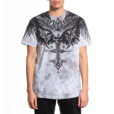 Футболка Affliction Death Eyes Tee Ligth Grey Crystal Wash