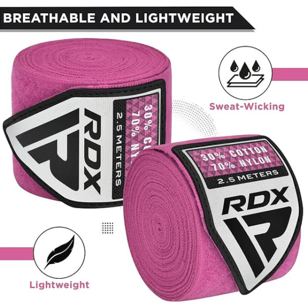 Бинти RDX Boxing Hand Wraps 2.5 Metter Pink