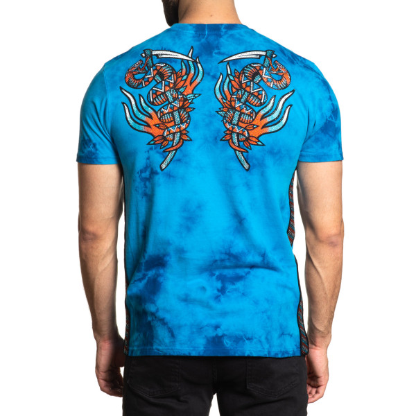 Футболка Affliction Poison Revenge Tee Blue Jay Dark Blue Crystal Wash