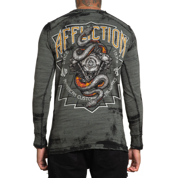 Двосторонній лонгслів Affliction Reversible Paramount Black Dusty Olive