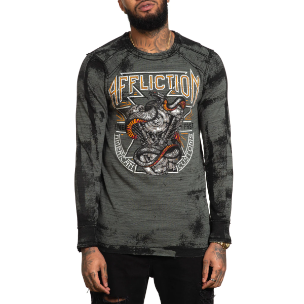 Двосторонній лонгслів Affliction Reversible Paramount Black Dusty Olive