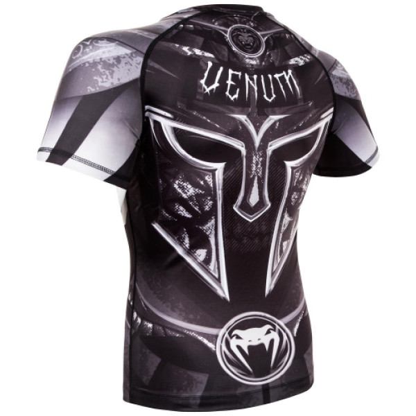 Рашгард Venum Gladiator 3.0 Rashguard Black White Short Sleeves