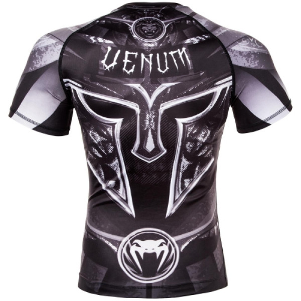 Рашгард Venum Gladiator 3.0 Rashguard Black White Short Sleeves