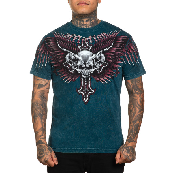 Футболка Affliciton Hyper Speed Tee Atlantic Deep Lava Wash
