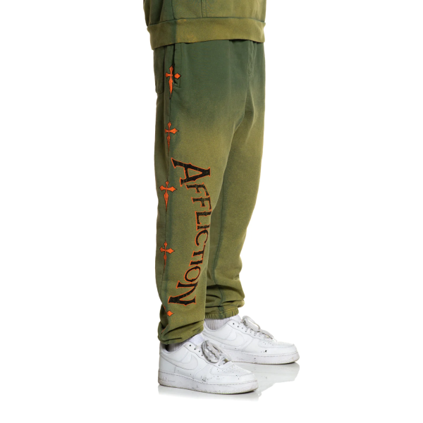Штани Affliction Absolution Sweatpant Vtg. Green Potassium Spray