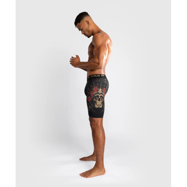 Компресійні шорти Venum Santa Muerte 5.0 Men’s Vale Tudo Shorts Deep Black Gold