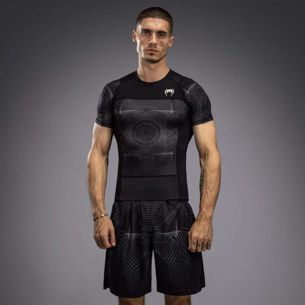 Рашгард Venum G-Fit Air Men's Short Sleeve Rashguard Deep Black Desert Sand