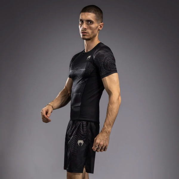 Рашгард Venum G-Fit Air Men's Short Sleeve Rashguard Deep Black Desert Sand