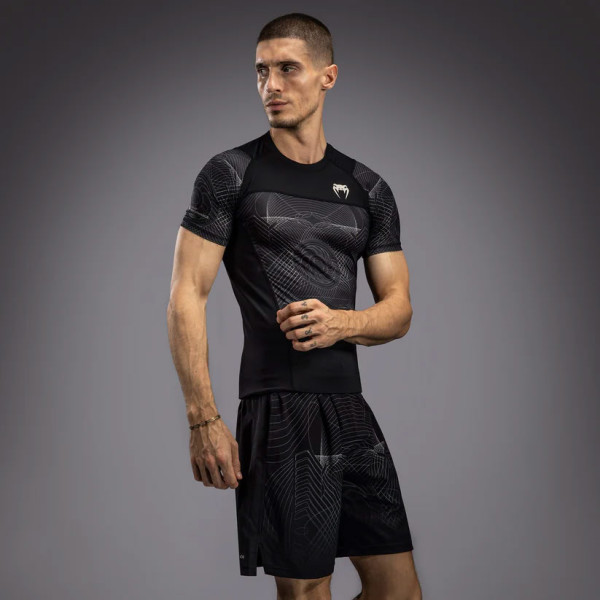 Рашгард Venum G-Fit Air Men's Short Sleeve Rashguard Deep Black Desert Sand