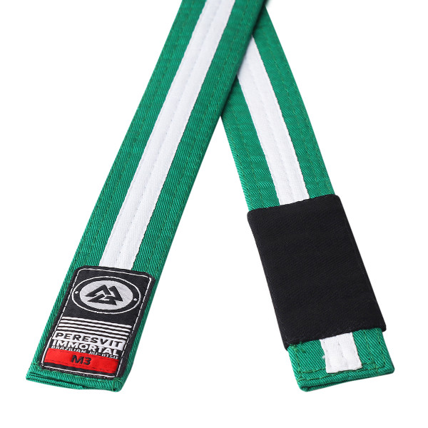 Дитячий пояс для кімоно Peresvit BJJ Belt Kid's Green White Stripe