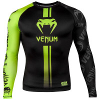 Рашгард Venum Logos Rashguard Long Sleeves Black Neo Yellow