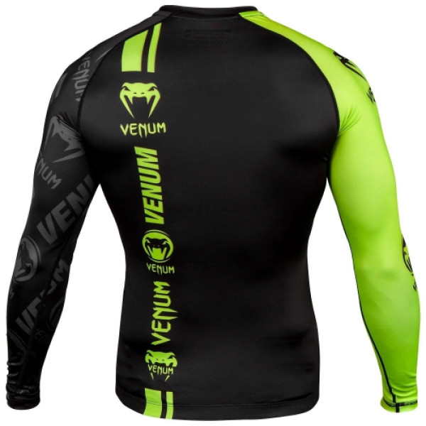 Рашгард Venum Logos Rashguard Long Sleeves Black Neo Yellow