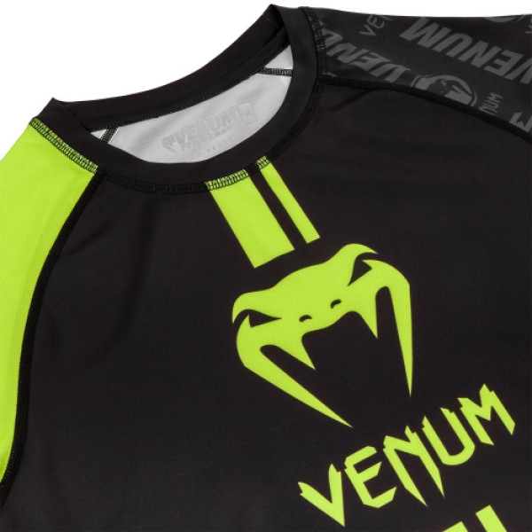 Рашгард Venum Logos Rashguard Long Sleeves Black Neo Yellow
