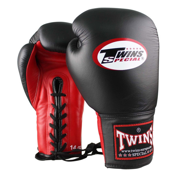 Боксерські рукавиці Twins Lace Up Boxing Gloves BGLL1 Black Red