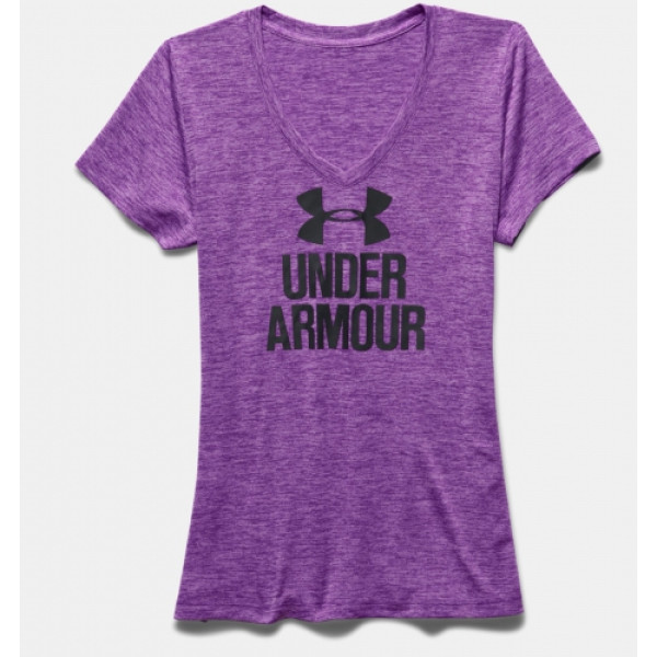 Жіноча футболка Under Armour Womens V-Neck -Twist Logo Mega Magenta