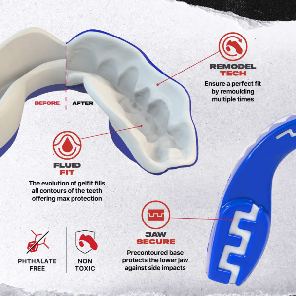 Капа SAFEJAWZ Extro Series Self-Fit Shark Mouthguard Senior (12+ yrs)