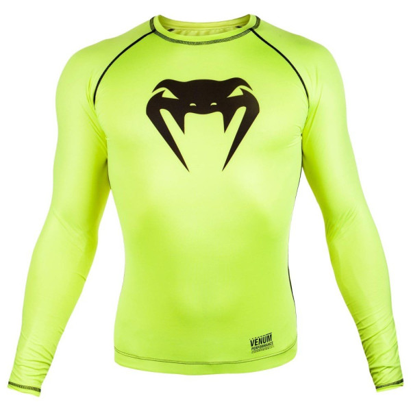 Компресійна футболка Venum Contender 3.0 Compression T-shirt Long Sleeves Yellow/Black