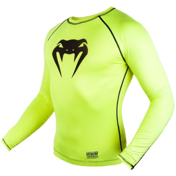 Компресійна футболка Venum Contender 3.0 Compression T-shirt Long Sleeves Yellow/Black