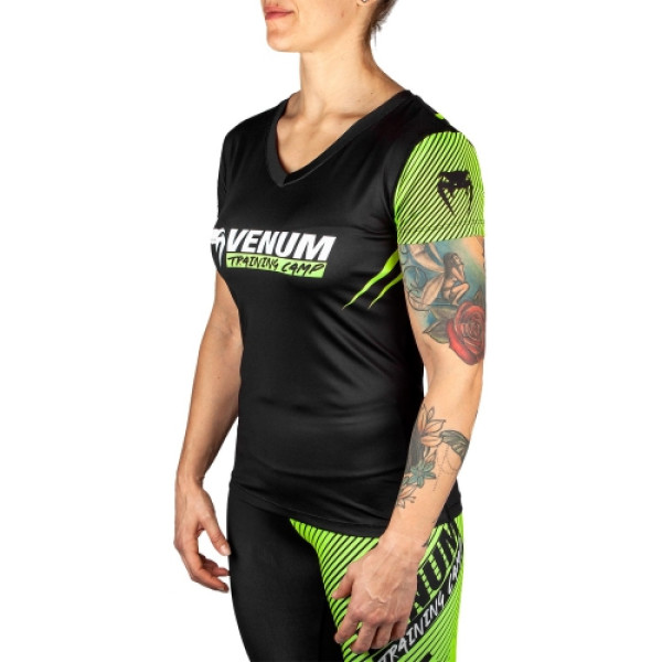 Жіноча футболка Venum Training Camp 2.0 T-Shirt Black Neo Yellow