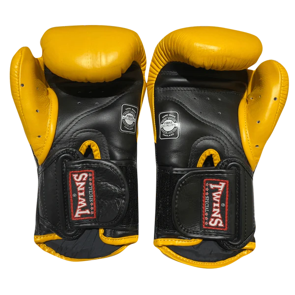 Боксерські рукавиці Twins Velcro Extra Design BGVL6 Black Yellow