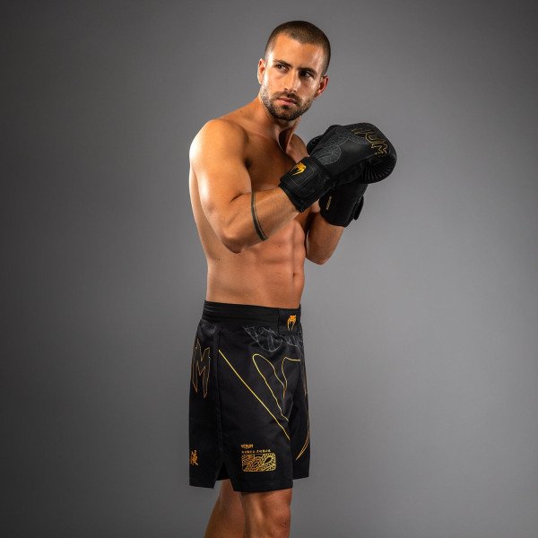 Шорти для ММА Venum Serpenti Fightshorts Black Silver Gold