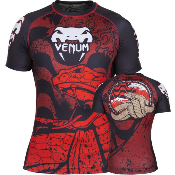 Рашгард Venum Crimson Viper Rashguard Short Sleeves Black Red