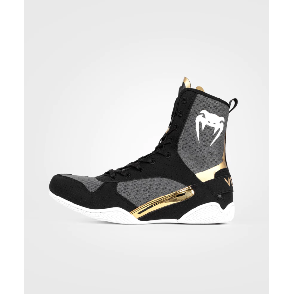 Боксерки Venum Elite Boxing Shoes Black White Gold