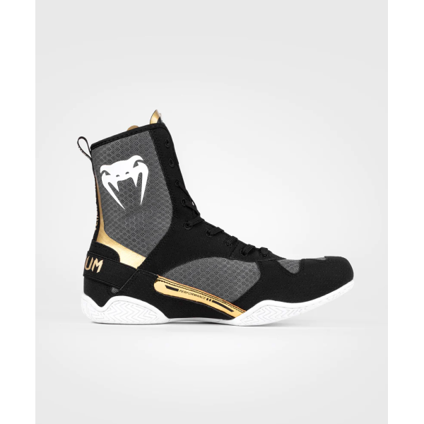 Боксерки Venum Elite Boxing Shoes Black White Gold