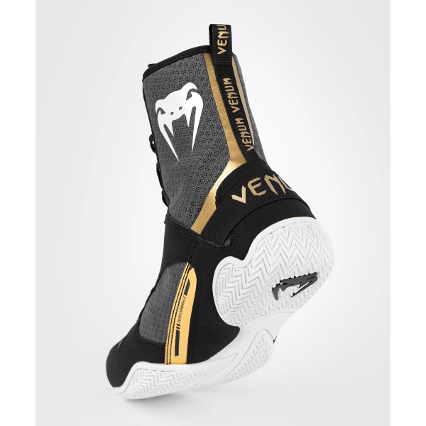 Боксерки Venum Elite Boxing Shoes Black White Gold