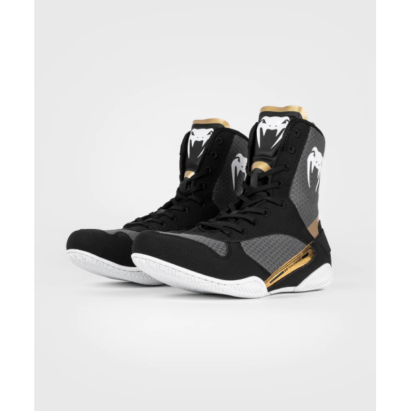 Боксерки Venum Elite Boxing Shoes Black White Gold
