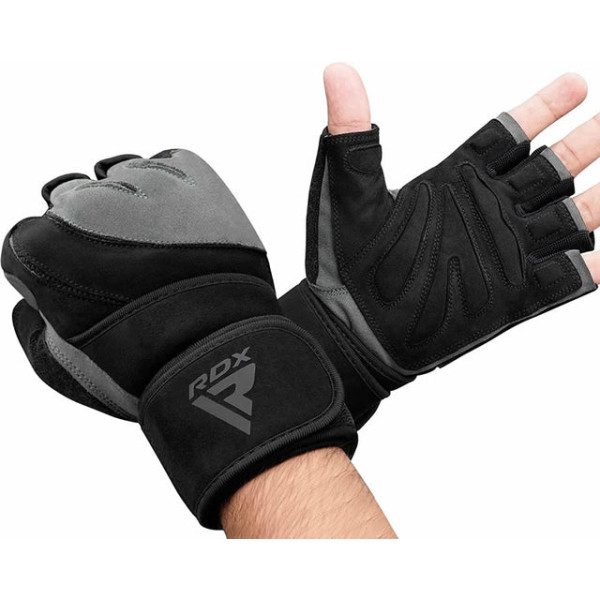 Рукавички для спортзалу RDX L4 Open Finger Weightlifting Gym Gloves Grey