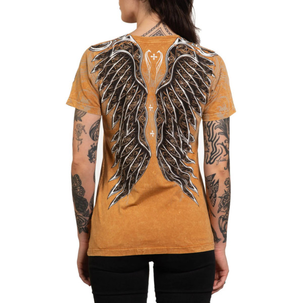 Жіноча футболка Affliction Chrome Tee Copper Lava Wash