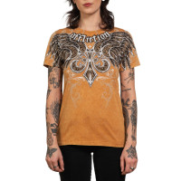 Жіноча футболка Affliction Chrome Tee Copper Lava Wash