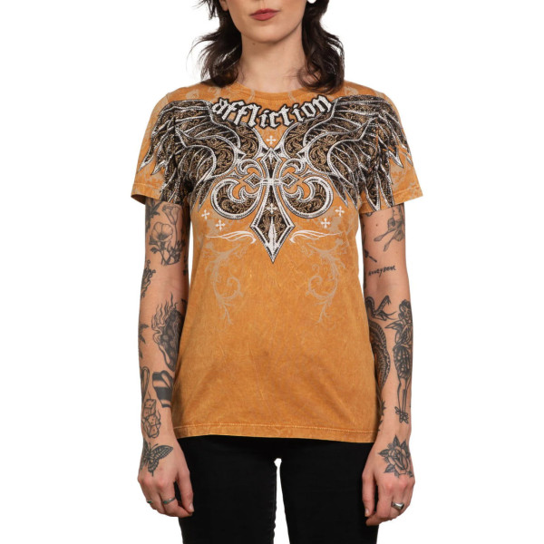 Жіноча футболка Affliction Chrome Tee Copper Lava Wash