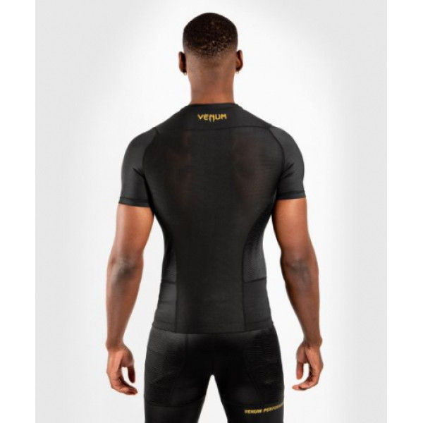 Рашгард з коротким рукавом Venum G-Fit Short Sleeves Rashguard Black Gold