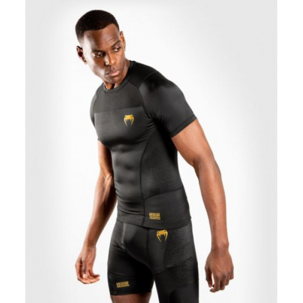 Рашгард з коротким рукавом Venum G-Fit Short Sleeves Rashguard Black Gold