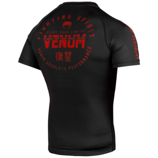 Рашгард Venum Signature Rashguard Short Sleeves Black Red
