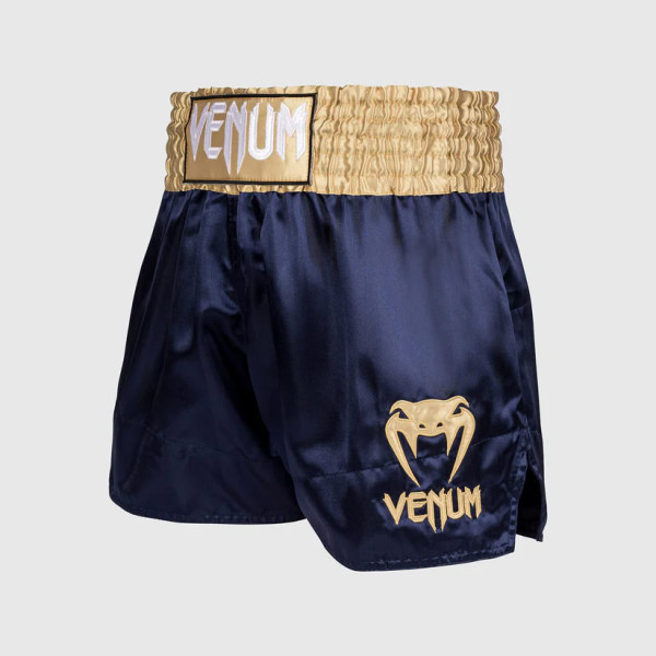 Тайські шорти Venum Classic Muay Thai Shorts Navy Blue Gold