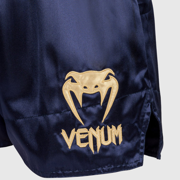 Тайські шорти Venum Classic Muay Thai Shorts Navy Blue Gold