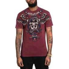 Футболка Affliction Poisonous Shadow Burgandy Lava Wash