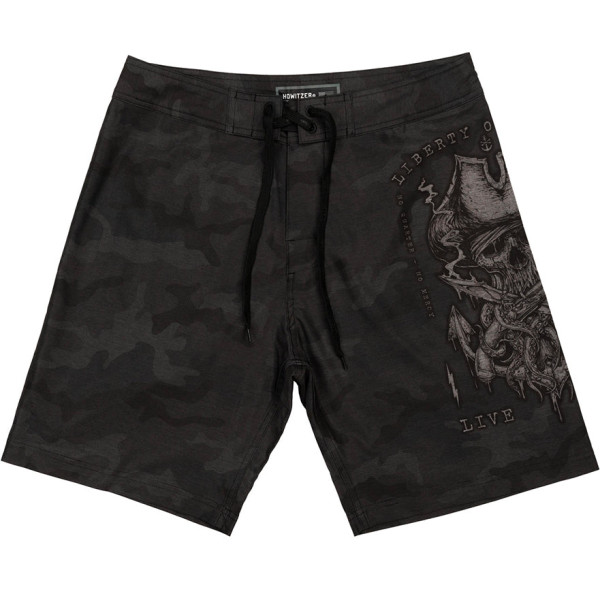 Пляжні шорти Howitzer Skull Flag Boardshort Black Camo