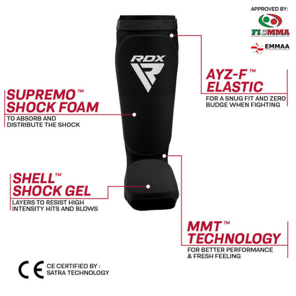 Захист гомілки RDX Hosieri Shin Instep Guard Black White