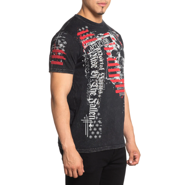 Футболка Affliction Mortal Saints Tee Black Lava Wash