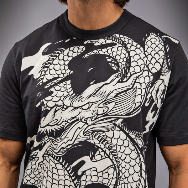 Футболка Venum Dragon’s Flight Men’s T-Shirt Charcoal Grey Cream White