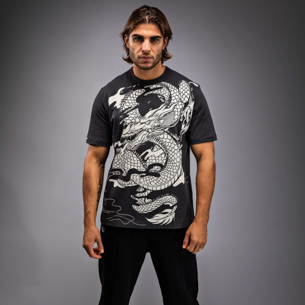 Футболка Venum Dragon’s Flight Men’s T-Shirt Charcoal Grey Cream White