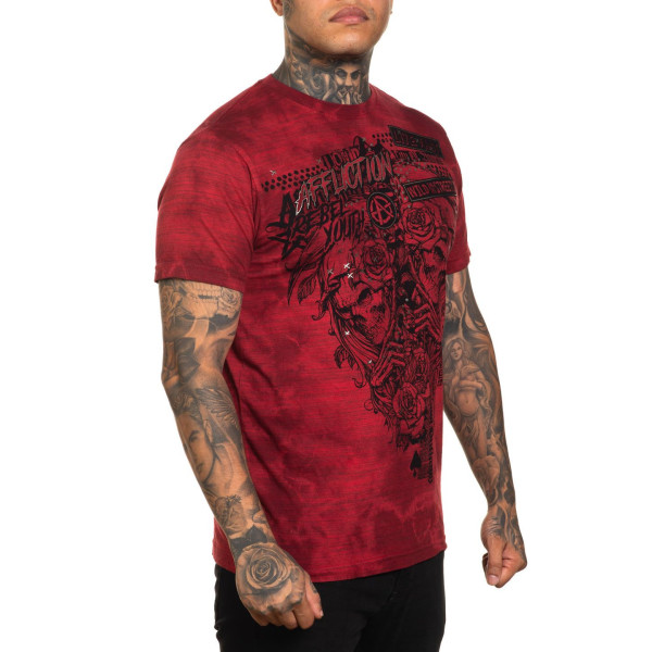 Футболка Affliction Wild Street Tee Affl.Red Biking Red Crystal