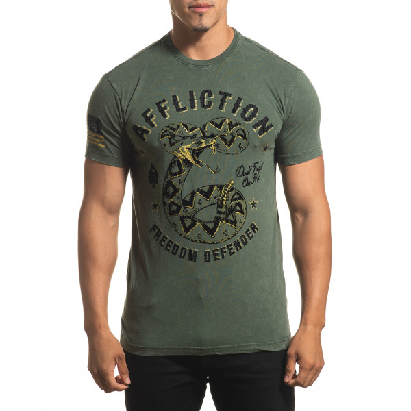 Футболка Affliction FD Revolutionary A24273 Olive Lava Wash