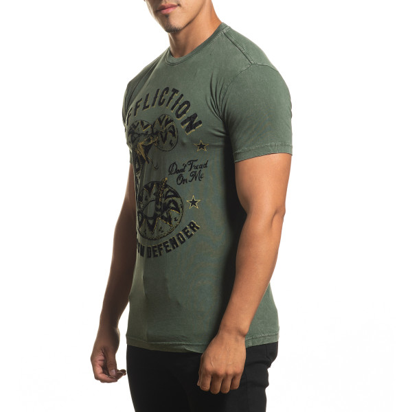 Футболка Affliction FD Revolutionary A24273 Olive Lava Wash