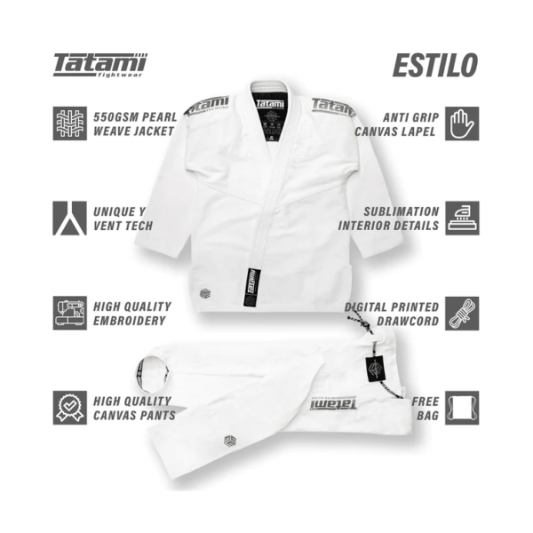 Кімоно Tatami Estilo Black Label Gi - Grey on White