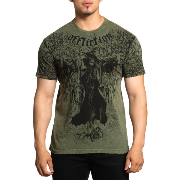 Футболка Affliction Scarecrow Military Green Lava Wash